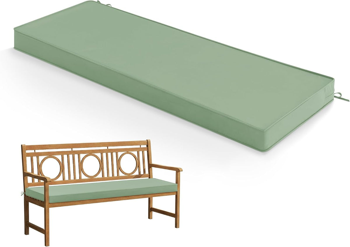 Summsun Outdoor Bench Cushion Pad, 48 x 18 x 3 Inch, Sage Green