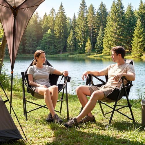 Hammock Camping Chair with Adjustable Backrest, Headrest and Cup Holder