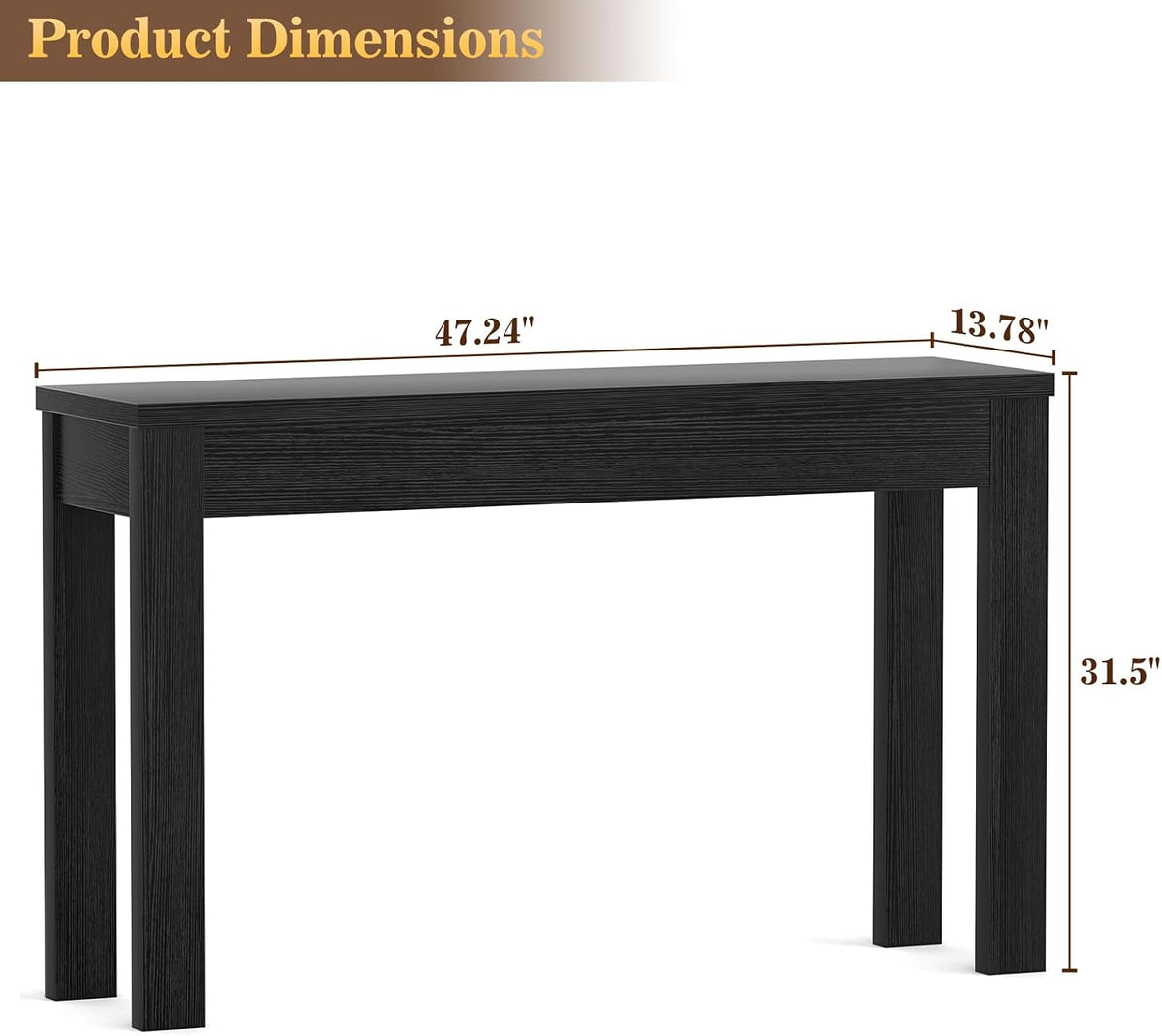Armocity Console Table for Entryway, 47" Farmhouse Sofa Tables Narrow Long
