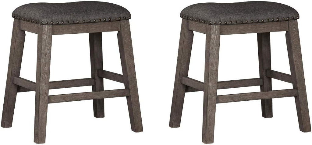Signature Design by Ashley Caitbrook 24" Counter Height Barstools, Set of 4, Gray