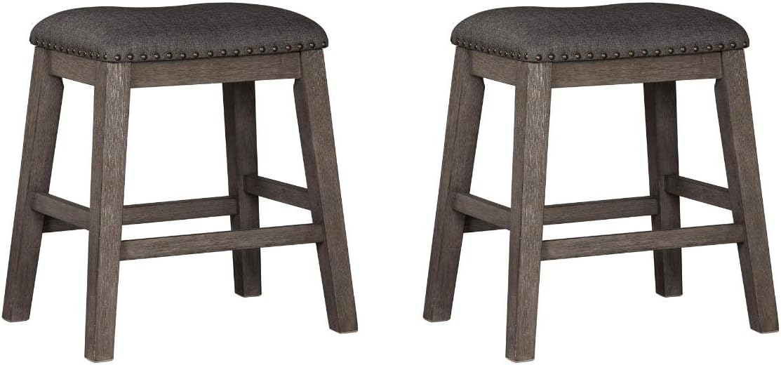 Signature Design by Ashley Caitbrook 24" Counter Height Barstools, Set of 4, Gray