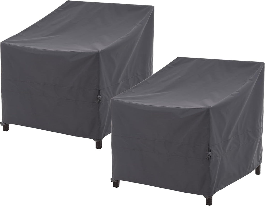 WJ-X3 Grey Patio Chair Covers Heavy Duty, 34" W x 36" D x 36" H, 2 Pack