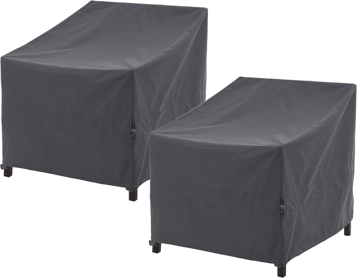 WJ-X3 Grey Patio Chair Covers Heavy Duty, 34" W x 36" D x 36" H, 2 Pack