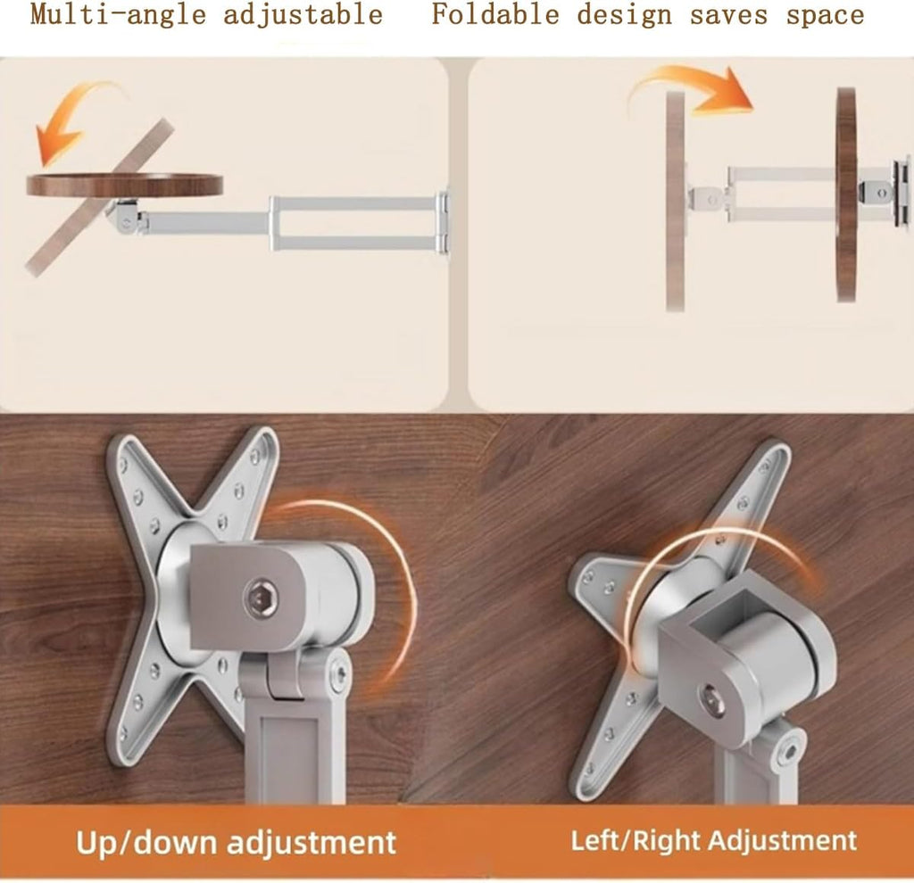 11.8-inch Retractable Wall-Mounted Folding Table with Adjustable Angle