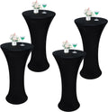 Wolkemer 4PCS 24x43 Inch Fitted Cocktail Tablecloth, Cocktail Table Cover