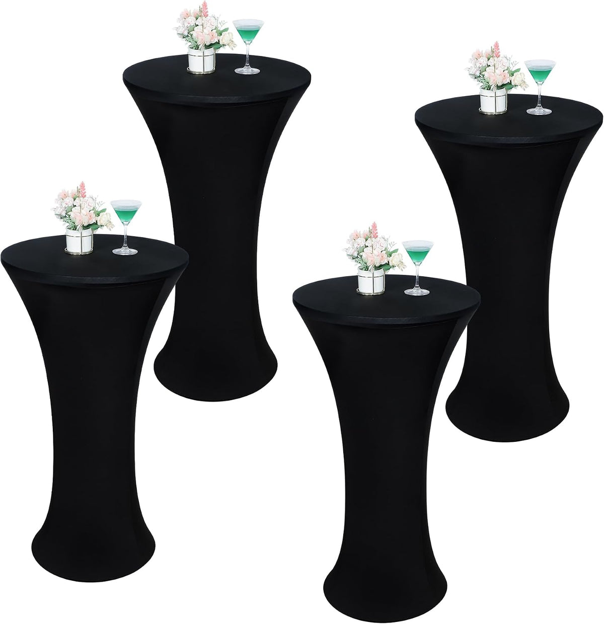 wolkemer 4pcs 24x43 inch fitted cocktail tablecloth, cocktail shown in use