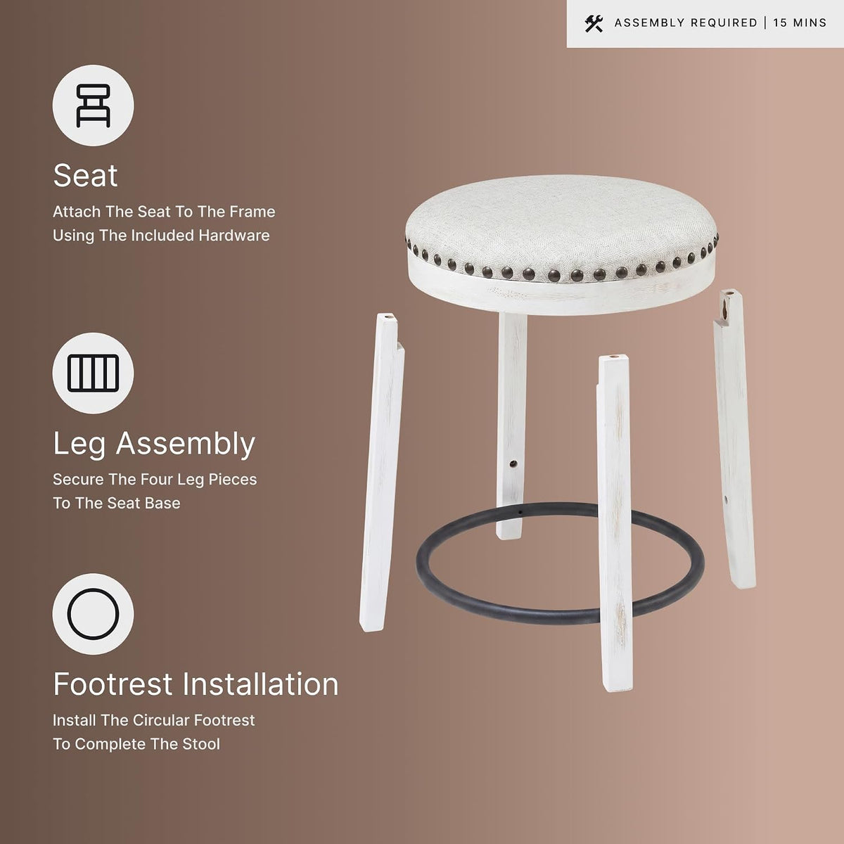 Signature Design by Ashley Valebeck 24 Inch Counter Height Stool