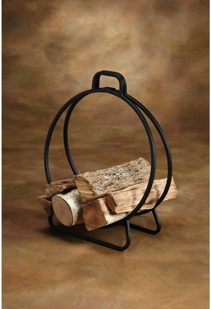 Home Impressions Wrought Iron 20 In. W x 20 In. H Baked-On Black Polyurethane Fireplace Log Holder - 1 Each