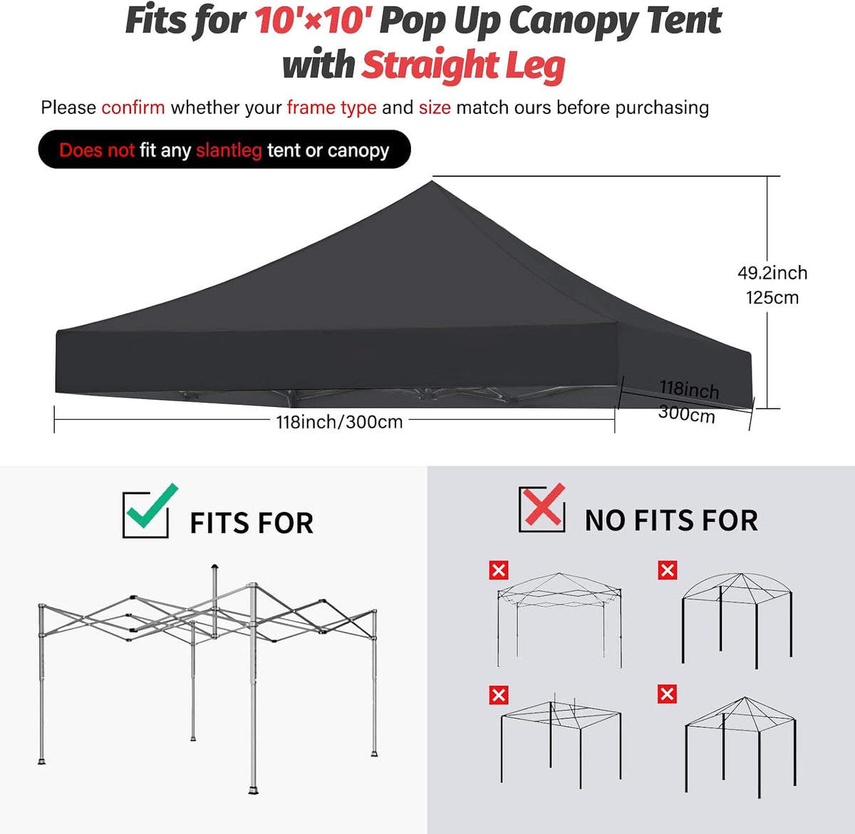 10x10 canopy replacement top, heavy duty pop up shown in use
