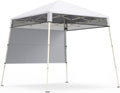 Tangkula 7x7 FT Pop Up Canopy with Center Lock & Sidewall, White
