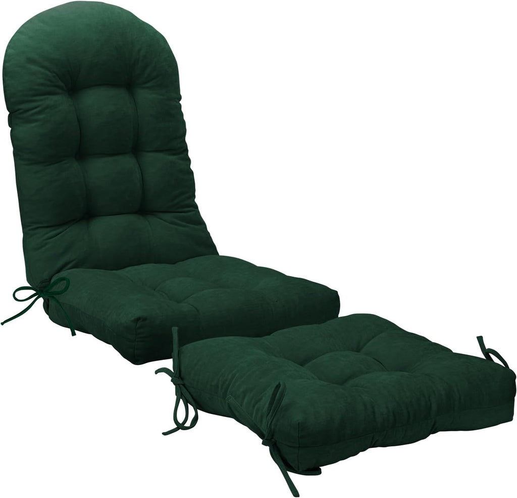 Rocking Chair Cushion Set, Ottoman Cushion Included, Green