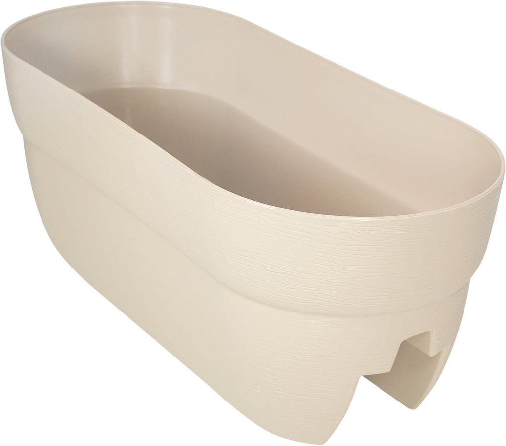 Bloomers Rail Picker Self-Watering Railing Planter Grow Box – 24" Weatherproof Resin Planter – Fits 1.25"–3.875" Wood & Metal Railings – White