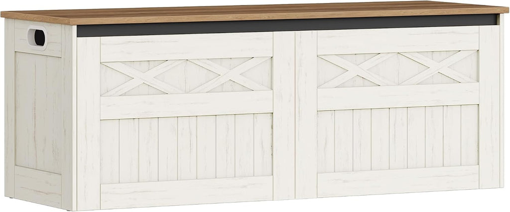 Hzuaneri 47" Farmhouse Storage Chest and Bench | 59 Gal | 330lb Seat