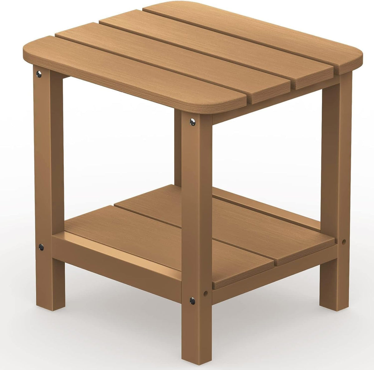 SERWALL Double Adirondack Side Table Rectangular End Table, Brown