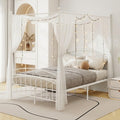 alazyhome Metal Canopy Bed Frame Full Size with Headboard & Footboard