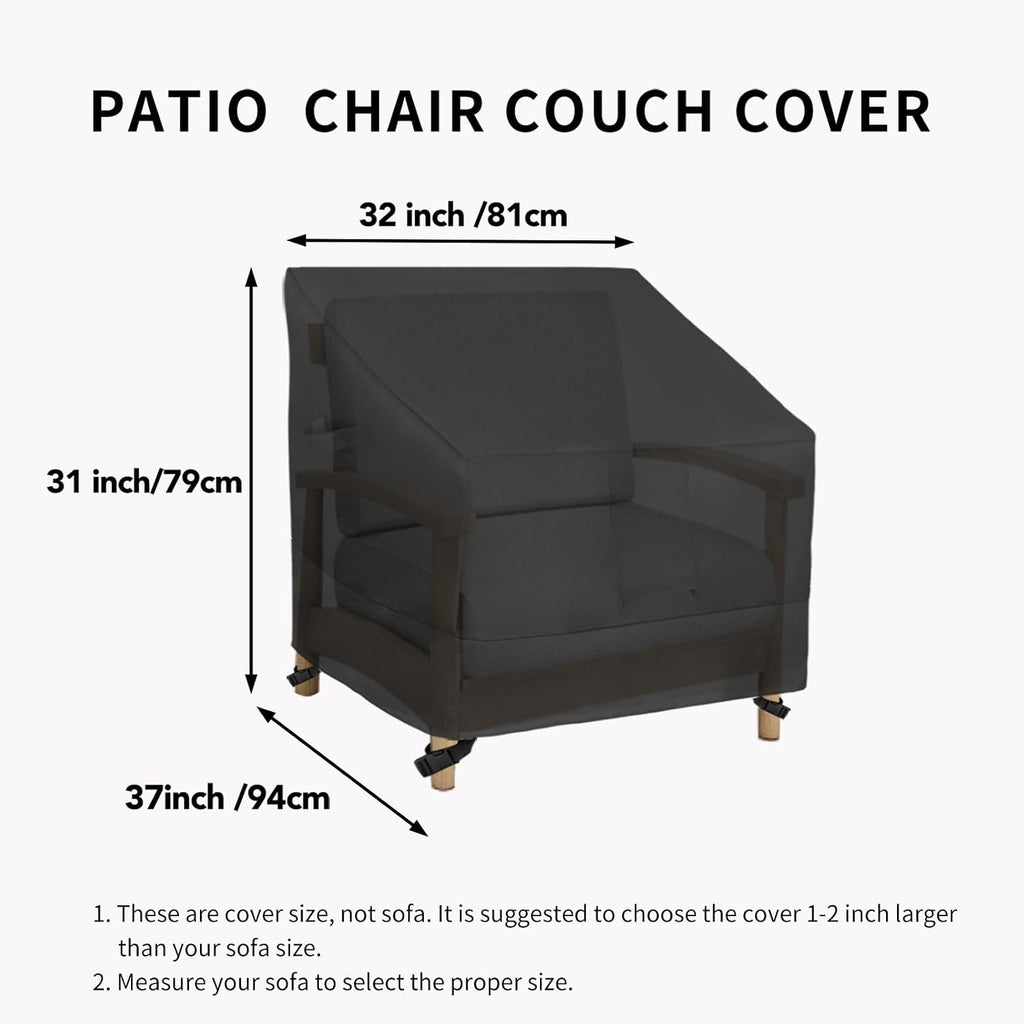 Easy-Going Heavy Duty Outdoor Chair Cover, 2 Pack-32Wx37Dx31H inch