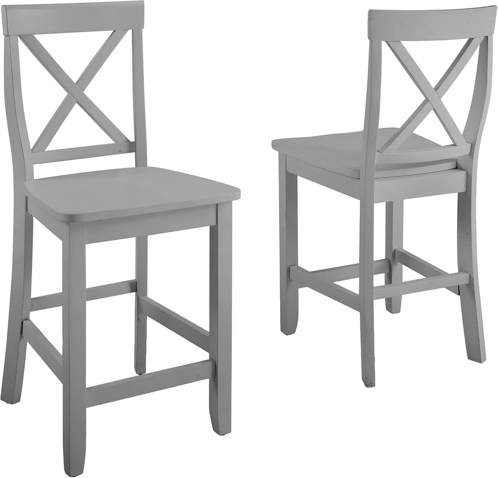 Crosley Furniture X-Back Wood Counter Stools, Set of 2, 24"