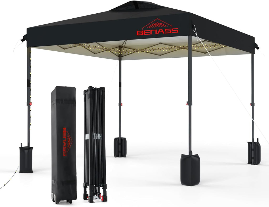12x12 Pop Up Canopy Tent, Black