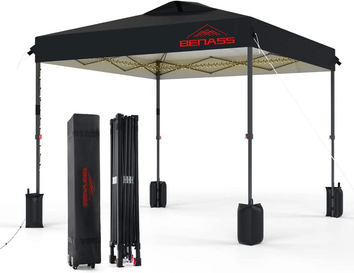 12x12 Pop Up Canopy Tent, Black