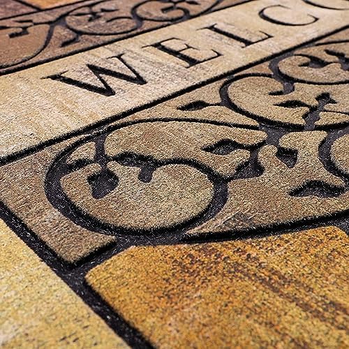 Durable Welcome Door Mats, 24"x36" Heavy-Duty Large Outdoor Mat for Front Door with Non-Slip Rubber Backing for Outside Entry, Garage, Patio, High Traffic Area