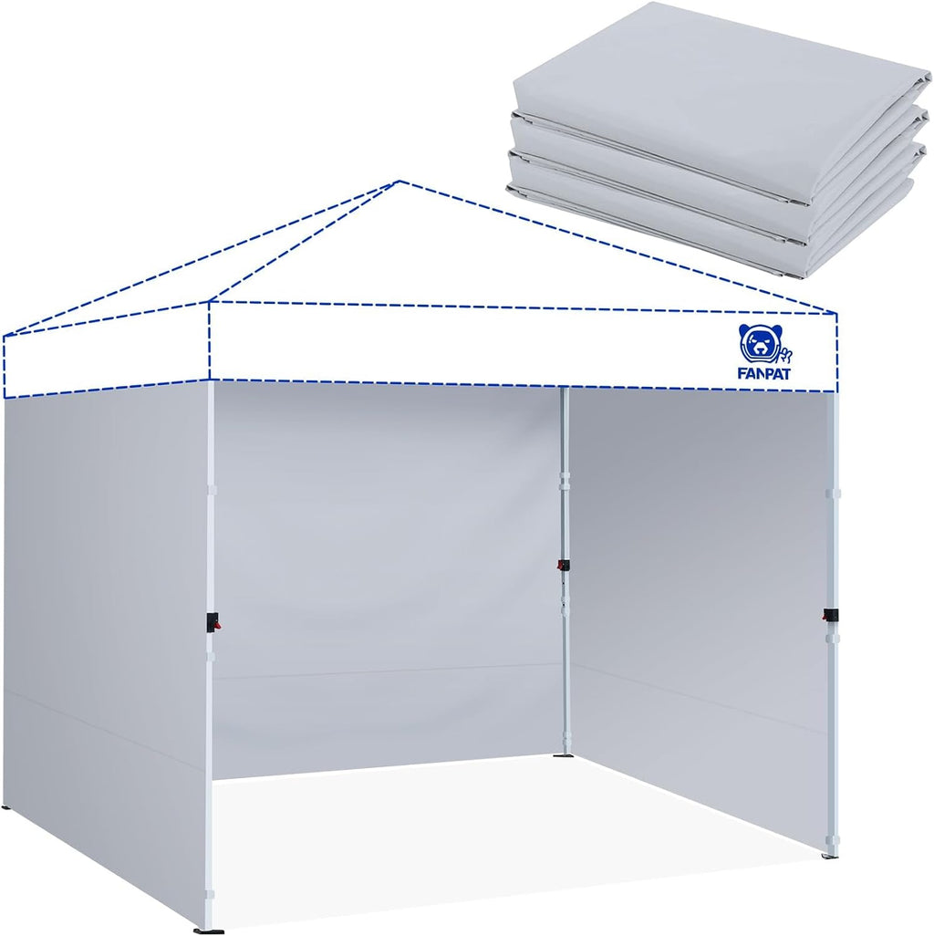 FANPAT Sidewalls for 10x10 Pop Up Canopy, Durable Gray(3Pcs Sidewalls Only)