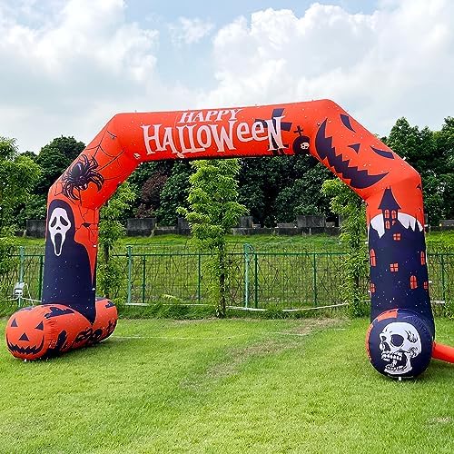 20ft Halloween Inflatable Archway with 250W Blower, Hexagon Inflatable Arch for Outdoor Decoration, Halloween Party, Lawn Garden