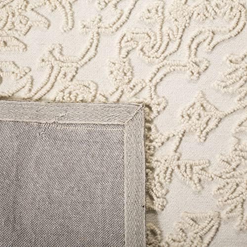 SAFAVIEH Trace Collection Area Rug - 10' x 14', Ivory, Handmade Wool, Ideal for High Traffic Areas in Living Room, Bedroom (TRC102C)