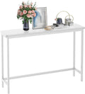 VASMIA Console Table, Entryway Table, Narrow Sofa Table, 39" Bamboo Hallway Table for Entryway, Living Room, Bedroom, Foyer, White