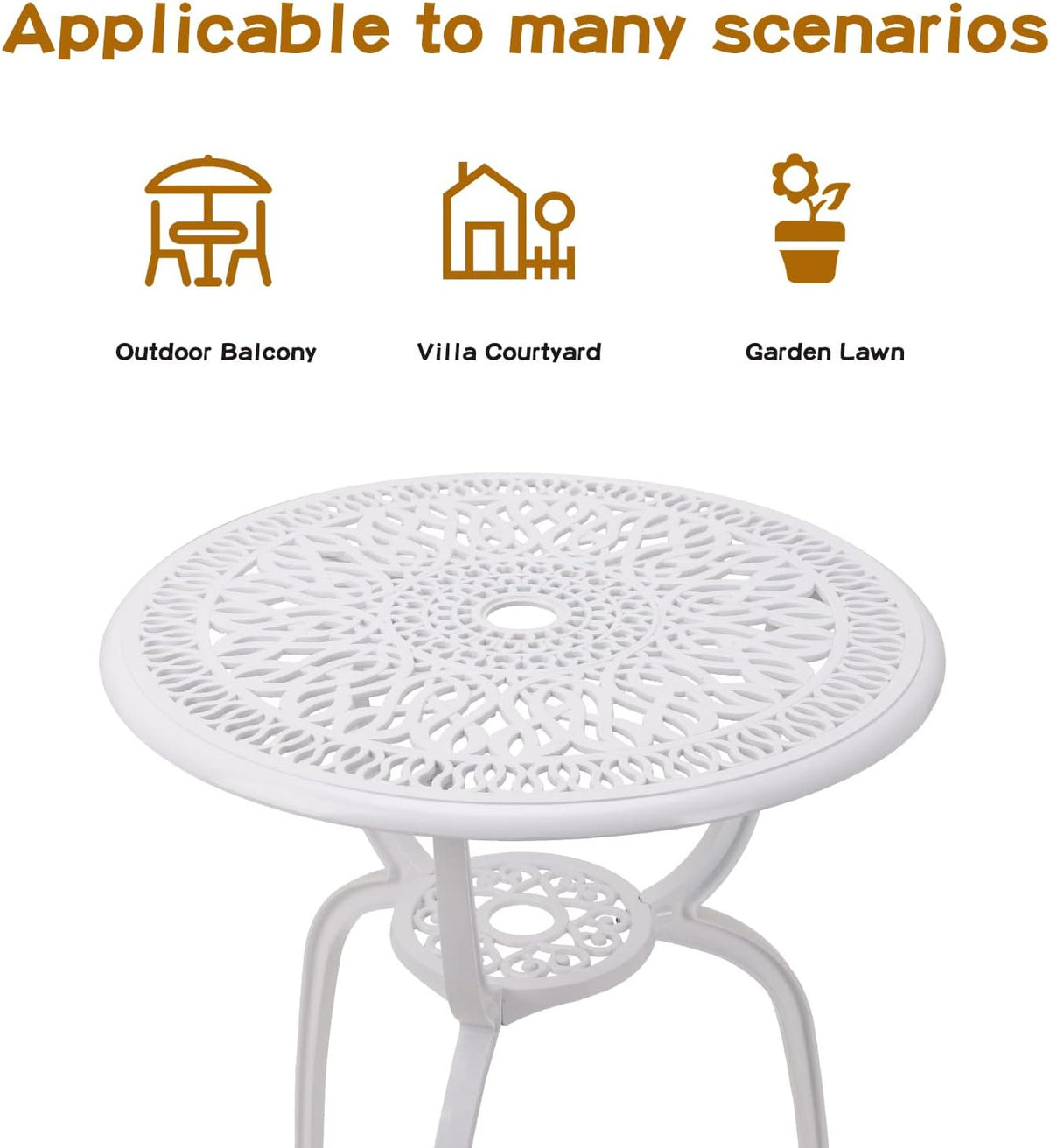yksy&yksy 3-piece patio bistro furniture set cast-aluminum bistro, package contents