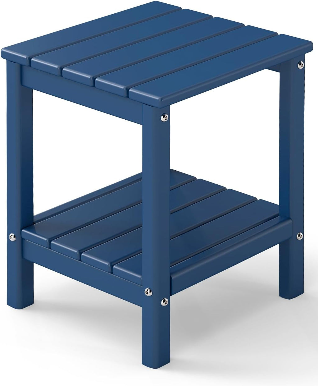 GREENVINES Outdoor Side Table, HDPE 2-Tier Adirondack Tables, Blue