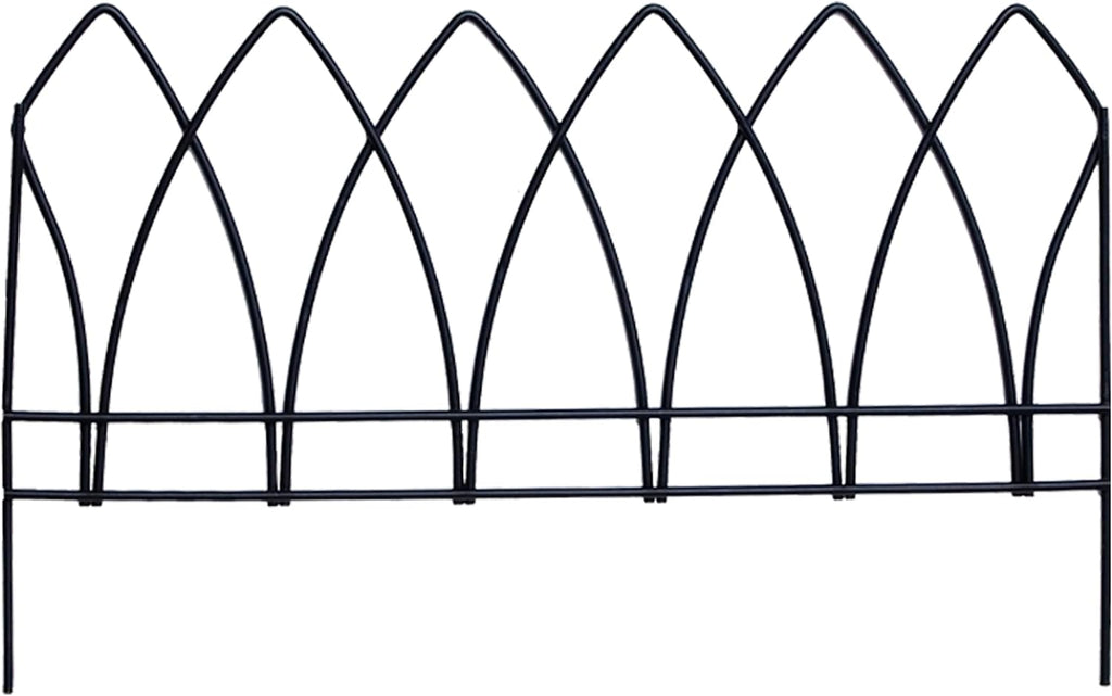 Panacea 89523 Gothic Arch Border Fence, Black, 15" H, Pack of 12