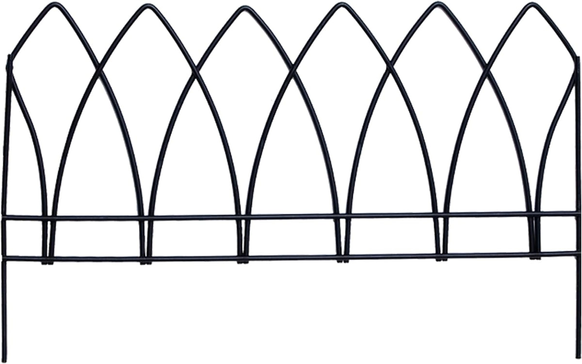 Panacea 89523 Gothic Arch Border Fence, Black, 15" H, Pack of 12