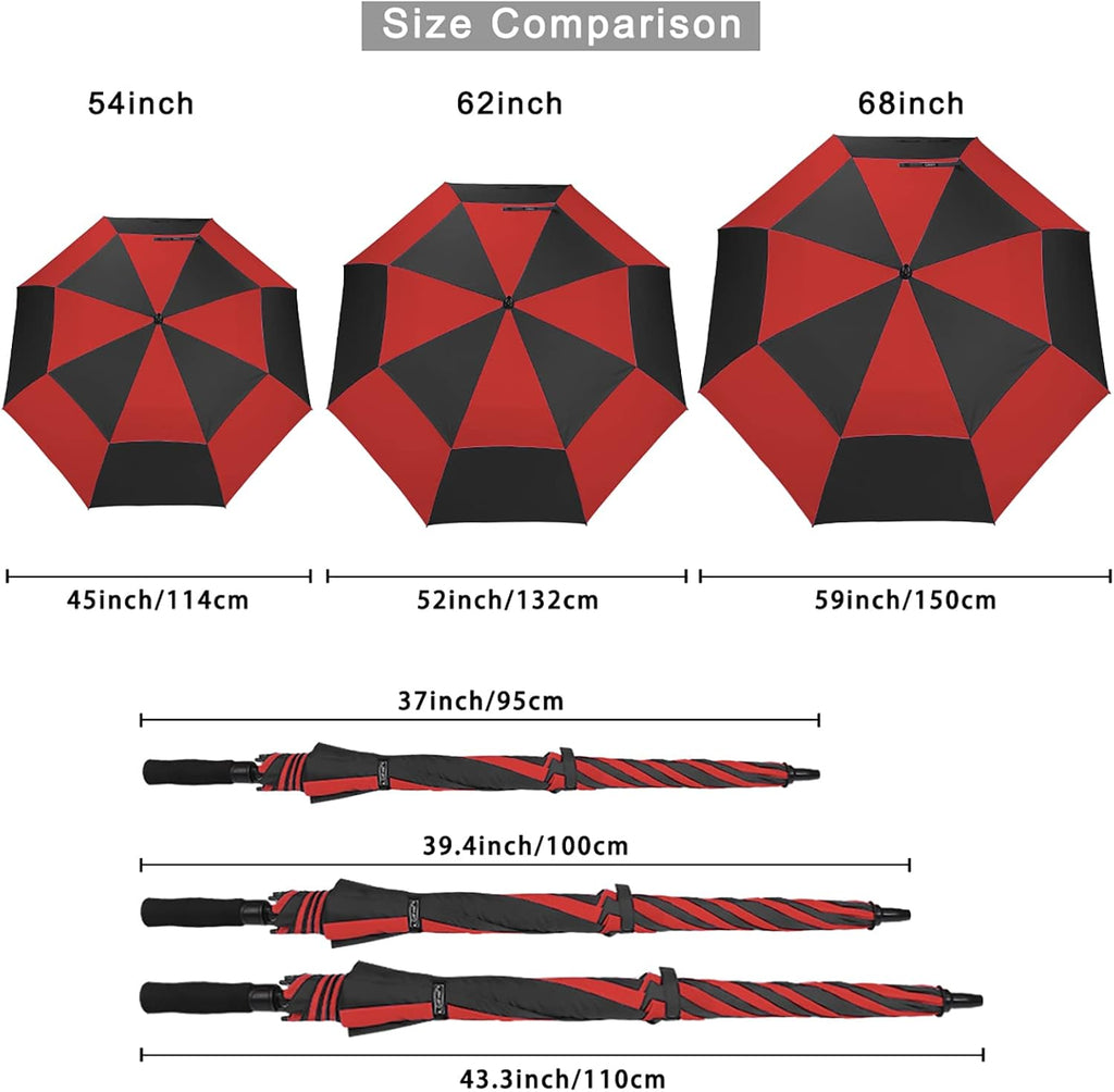 g4free 47/54/62/68/72 inch golf umbrella windproof auto open, front angle view