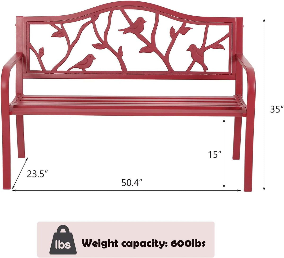 mfstudio 50” outdoor garden bench cast iron metal shown in use