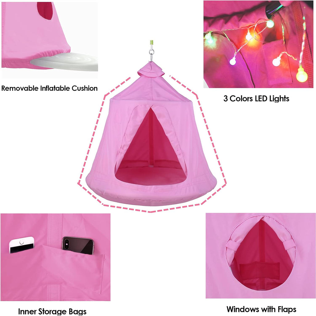 X-Shaped Hanging Tree Tent W/Swing Chair,Hammock Chair W/Stand