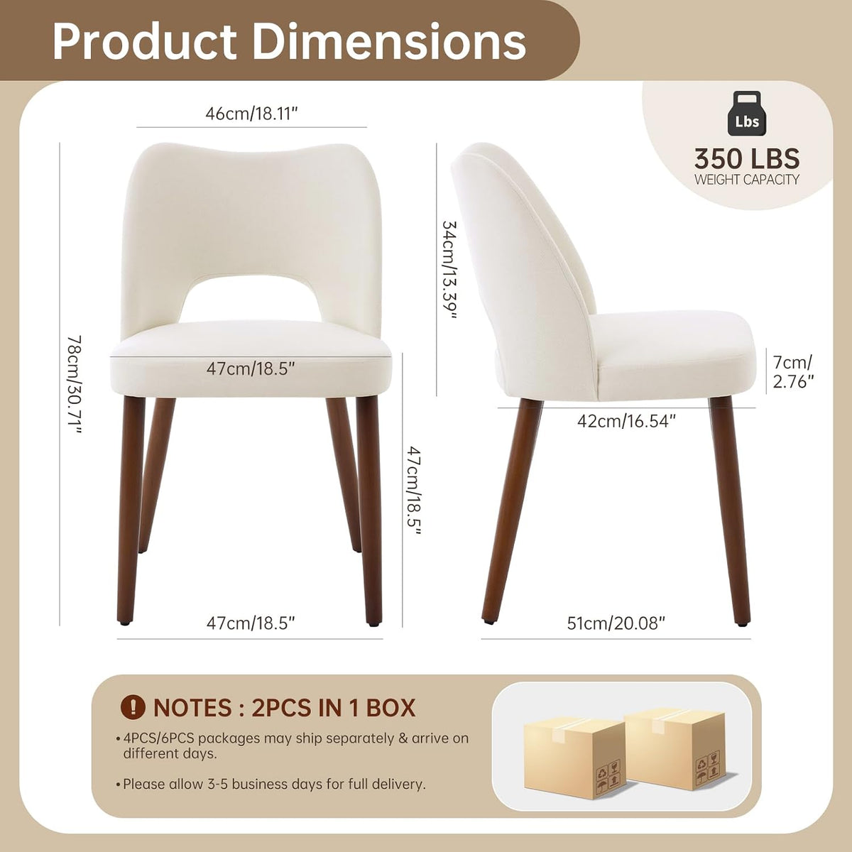 GarveeHome Dining Chairs Set of 4, Modern Hollow Back Dining Room Chair