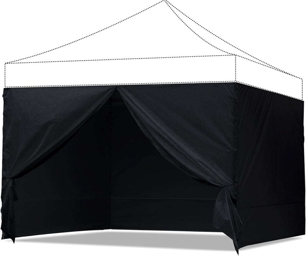 ABCCANOPY Canopy Side Wall Set 10x10,4 Walls Only No Frame and Top Black