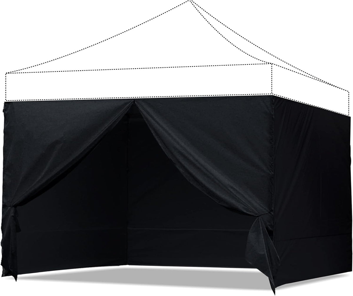 ABCCANOPY Canopy Side Wall Set 10x10,4 Walls Only No Frame and Top Black