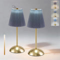 Set of 2 Small Rechargeable Lamp Cordless, LED Battery Table Lamp