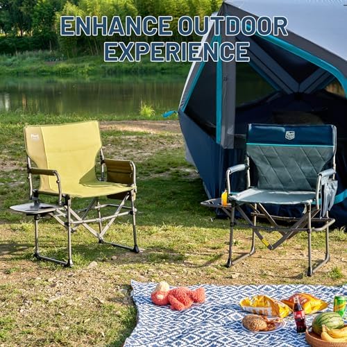 TIMBER RIDGE 400lbs Heavy Duty Camping Chair Portable Directors Chair