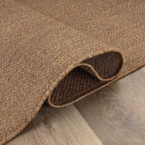 Rugshop Modern Diamond Grid Area Rug for Patio Natural/Jute 4' x 6'