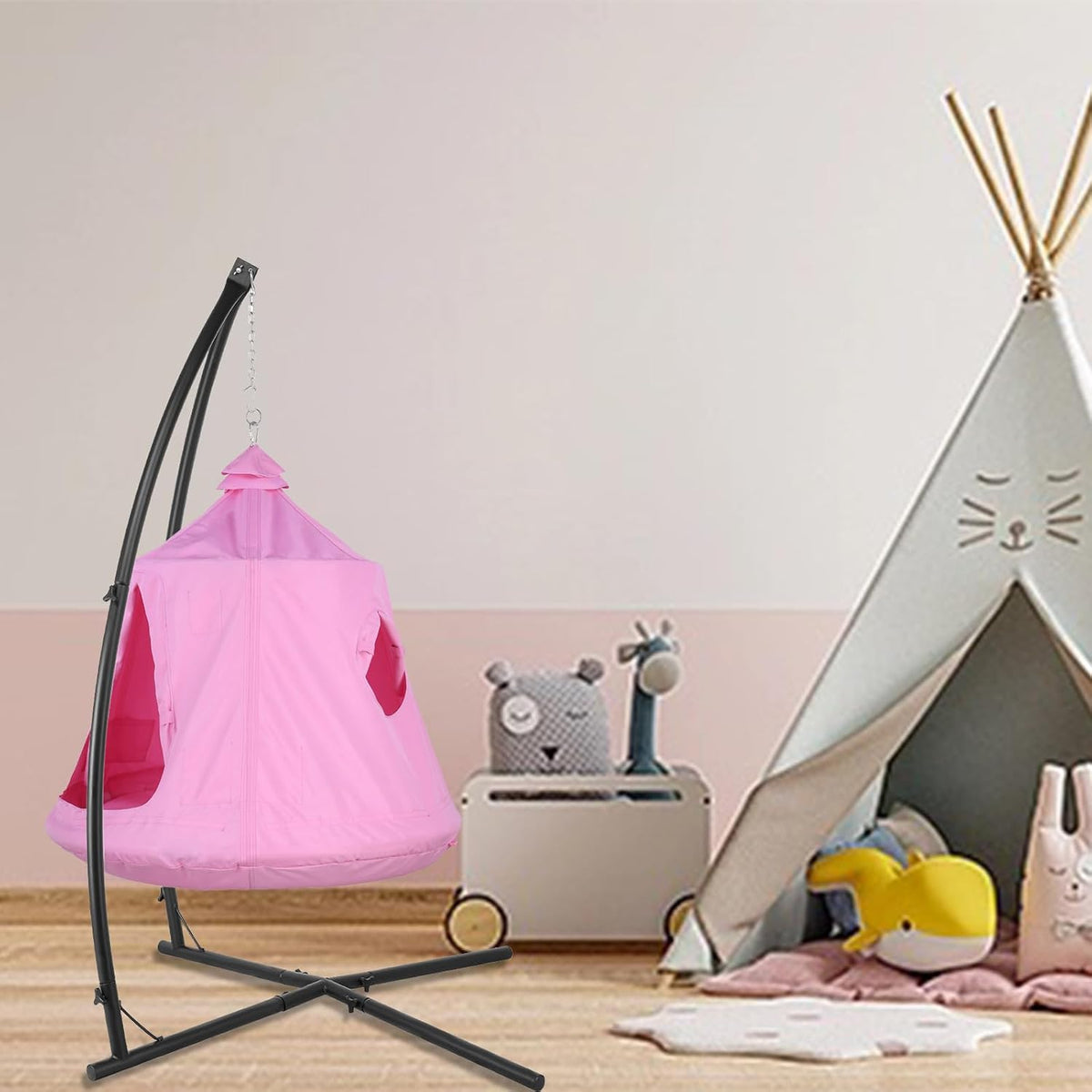 X-Shaped Hanging Tree Tent W/Swing Chair,Hammock Chair W/Stand
