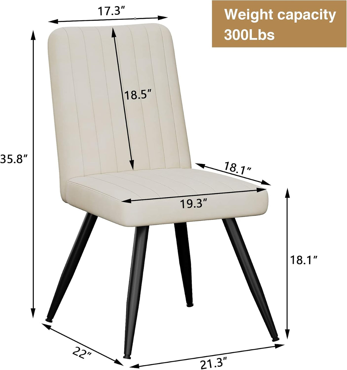 Aklaus Velvet Dining Chairs Set of 2,Upholstered Kitchen Dining Room Chairs,Modern Armless Side Chairs with Soft Seat Accent Chairs for Living Room Bedroom Restaurant Bistro Beige