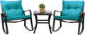 Kozyard 3 Piece Outdoor Rocking Chairs Patio Bistro Set