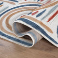 CAMILSON Indoor Outdoor Rug, Multicolor 10x14 Geometric Arch Striped Large Area Rugs for Patio and Home Areas, Easy-Cleaning Non-Shedding Living Room, Garden and Deck Washable Outside Carpet 10 x 14