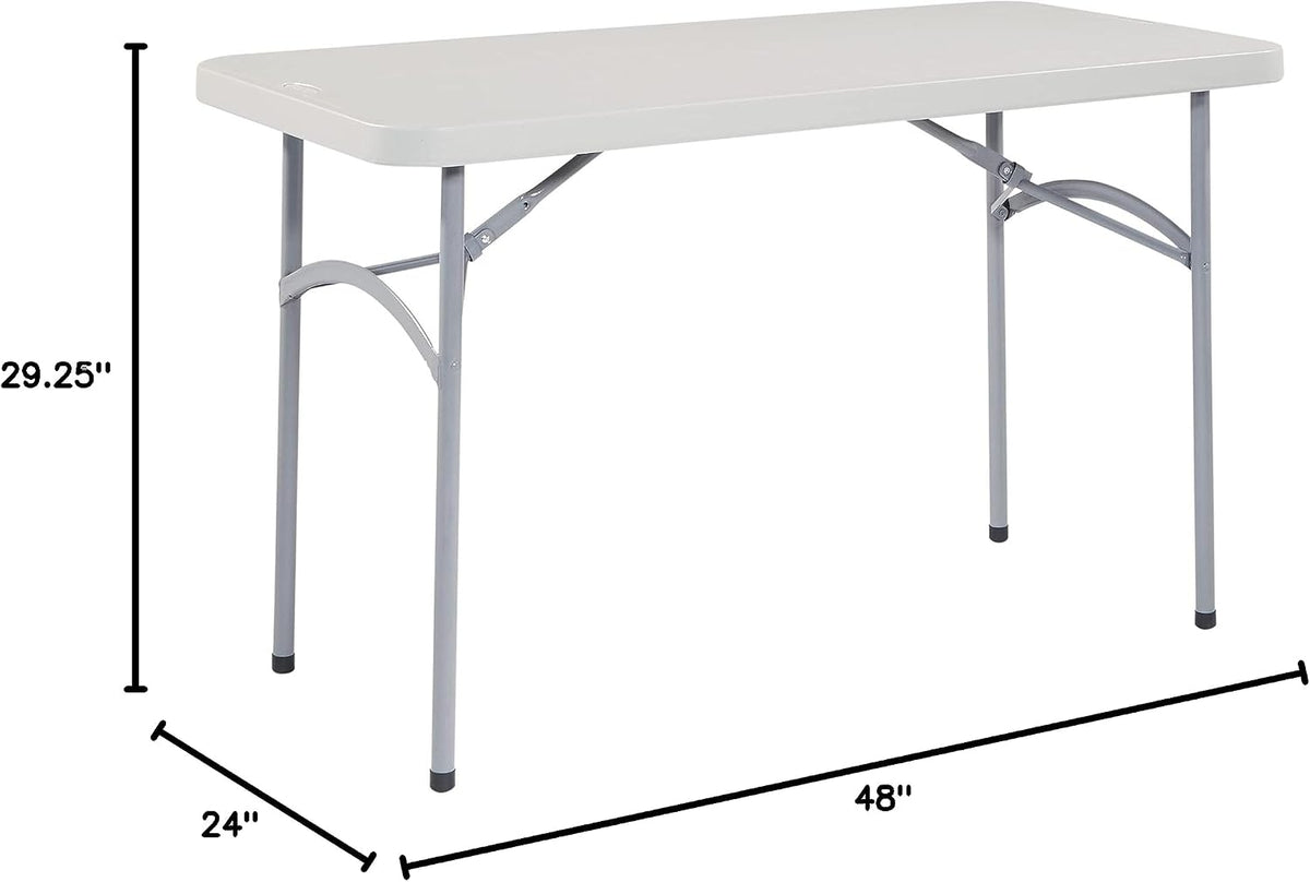 Office Star Resin Multipurpose Rectangle Folding Table for Indoor or Outdoor Use, 4 Feet x 2 Feet