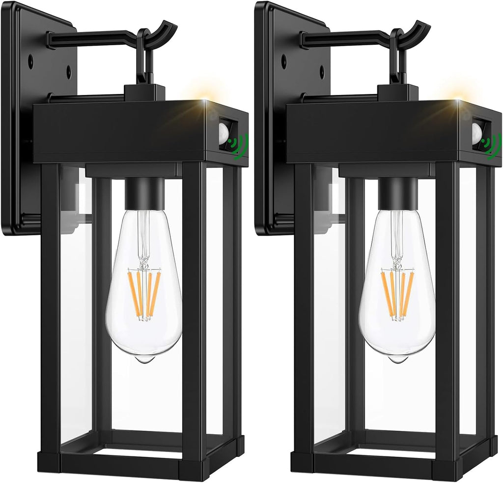 Auzev Outdoor Solar Wall Sconce Dusk to Dawn, Exterior Wall Light Fixture