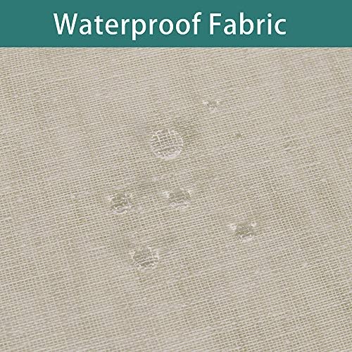 LORDTEX Burlap Linen Look Outdoor Curtains for Patio 2 Panels