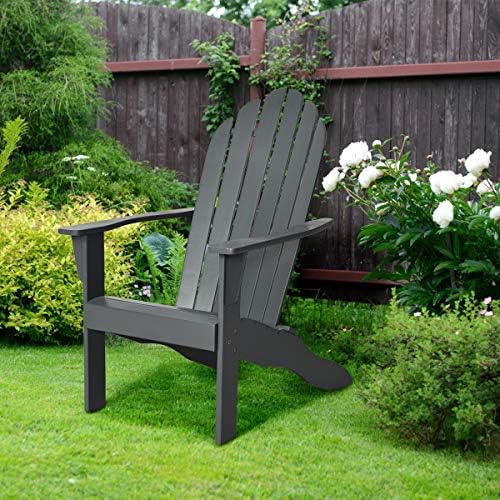 Giantex Adirondack Chair Set of 4 Acacia Wood Outdoor Chairs with 350 lbs Weight Capacity, Lounge Chair Armchair for Yard, Patio, Garden, Poolside, Balcony, Deck Fire Pit Chairs, Gray
