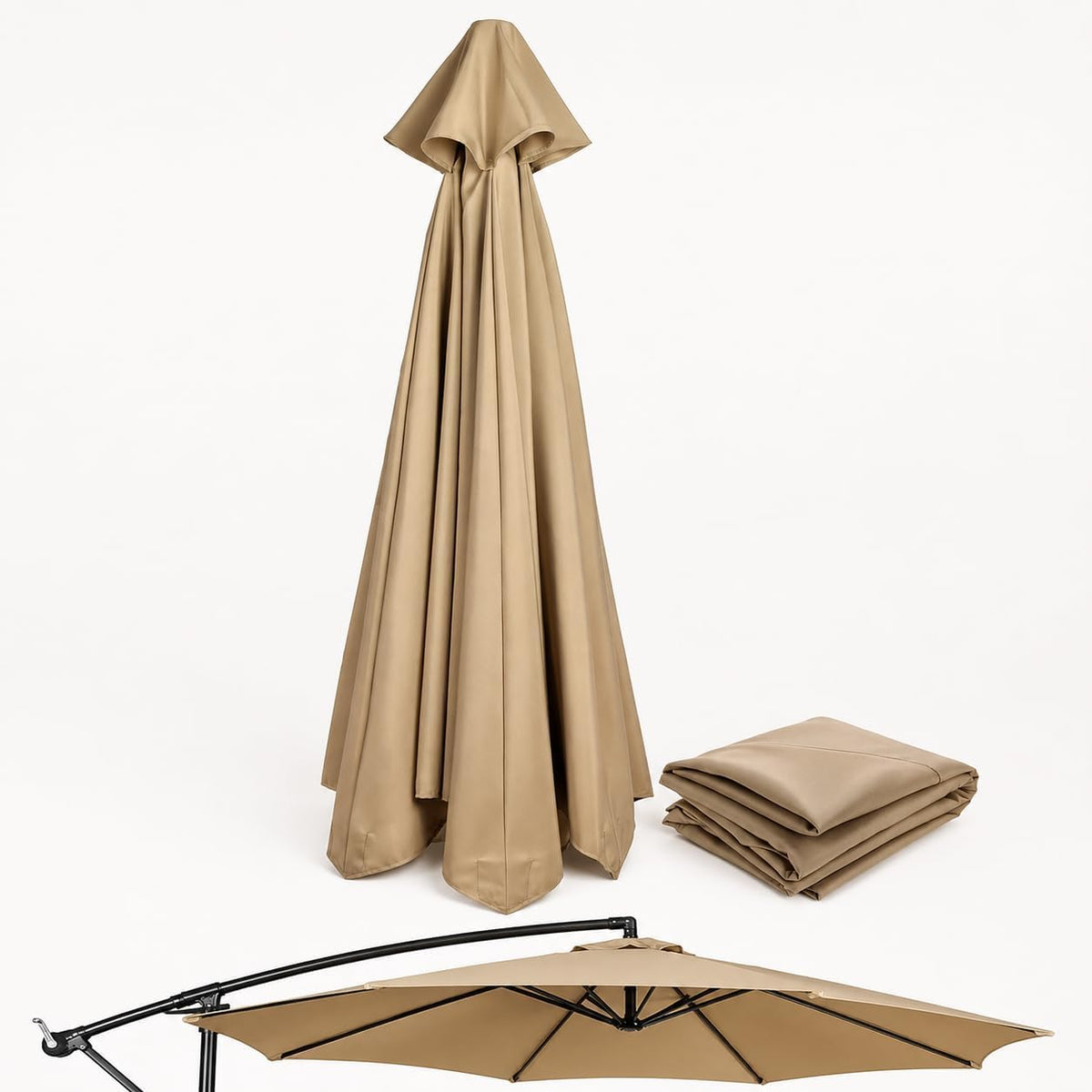 10 FT 6/8 Rib Umbrella Canopy Replacement Outdoor Market Patio Table Umbrella Strong and Thicck Canopy Cover for Backyard Garden Courtyard Swimming Pool Lawn (Canopy ONLY)